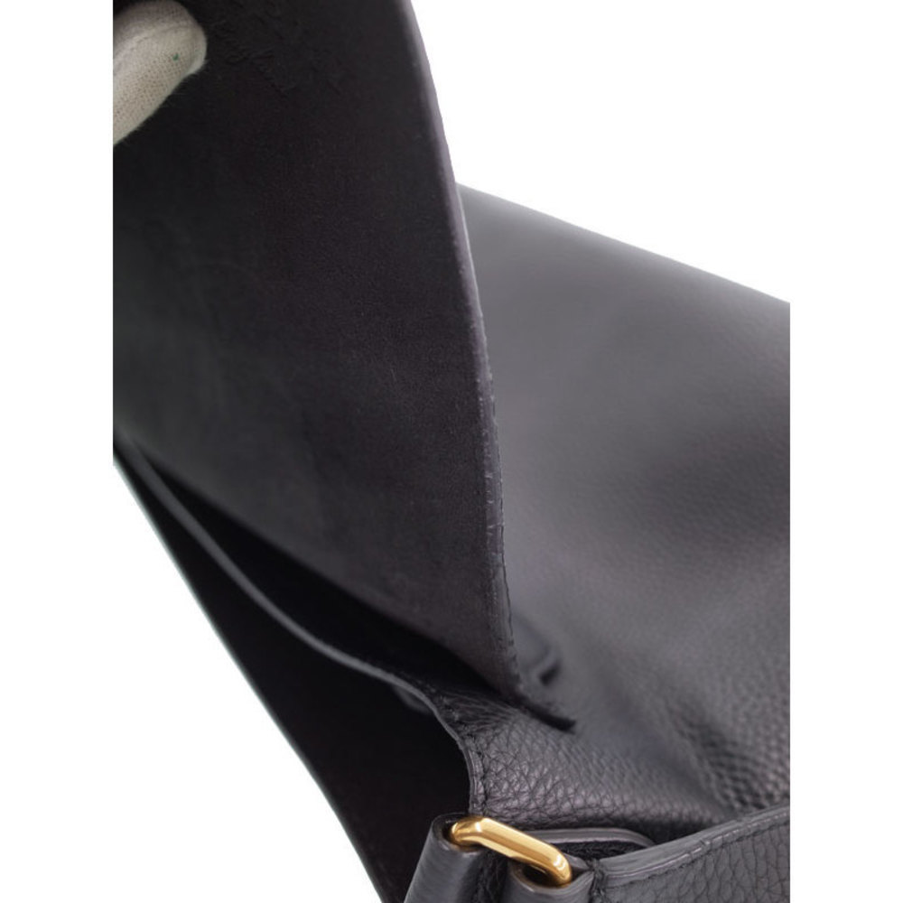 Burberry Logo Messenger Shoulder Bag Leather Black - Picture 4 of 8